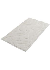 Badematte OTTO HOME "Wave, Badvorleger, Badezimmer Teppich", wei&szlig; (creme), H:10mm, Polyester, Badematten, Badematte, Hoch-Tief-Effekt, modernes Muster, Welle, Badteppich, Duschvorleger