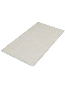 Badematte OTTO HOME "Zen, Badvorleger, Badezimmer Teppich, Duschvorleger", creme, H:10mm, Polyester, Badematten, Badematte, Uni Farben, Hoch-Tief-Effekt, modernes Muster, Zen