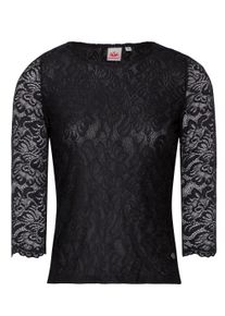 Spieth & Wensky Shirtbluse SPIETH & WENSKY "Alheim", Damen, Gr. 50, schwarz, Obermaterial: 90% Polyamid PA. 10% Elasthan EL., uni, slim fit, Rundhals, Blusen Shirtbluse, Rundhals Ausschnitt