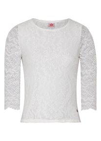 Spieth & Wensky Shirtbluse SPIETH & WENSKY "Alheim", Damen, Gr. 50, wei&szlig; (offwei&szlig;), Obermaterial: 90% Polyamid PA. 10% Elasthan EL., uni, slim fit, Rundhals, Blusen Shirtbluse, Rundhals Ausschnitt