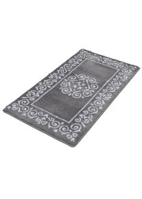Badematte OTTO HOME "Dafna, Badteppich, Badvorleger, Badezimmer Teppich", grau, H:12mm, Polyester, Badematten, Badematte, Orient-Optik, Vintage Design