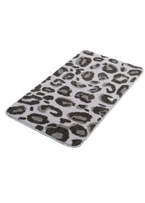 Badematte OTTO HOME "Regona Leo, Badvorleger, Badezimmer Teppich, Duschvorleger", hellgrau, H:10mm, Polyester, Badematten, Badematte, Leoparden-Muster, Animal Print, modern