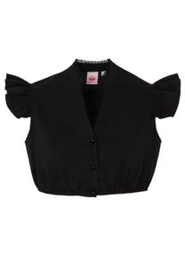 Spieth & Wensky Dirndlbluse SPIETH & WENSKY "Darlee", Damen, Gr. 46, schwarz, Obermaterial: 75% Baumwolle CO. 22% Polyester PES. 3% Elasthan EL., uni, festlich, slim fit, V-Ausschnitt, Blusen Dirndlbluse, mit verf&uuml;hrerischen V-Ausschnitt