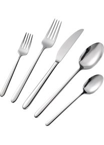 Besteck-Set Hanseatic "DAILY", silber (silberfarben), 30, Edelstahl 18/10, Essbesteck-Sets, Besteck-Set, leichtes und minimalistisches Design