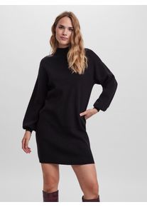 V&eacute;ro Moda Strickkleid VERO MODA "VMNANCY LS FUNNELNECK DRESS GA NOOS", Damen, Gr. M, N-Gr, Langarm, Feinstrick, schwarz, Feinstrick, Obermaterial: 52% Viskose, 28% Polyester, 20% Nylon, unifarben, loose fit, Rippb&uuml;ndchen, Kleider Strickkleid, Viskosemischung, loose fit