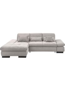 Ecksofa "SO4100 V", grau (hellgrau), B:284cm H:80cm T:190cm, 100% Polyester, SET ONE BY Musterring, Sofas, Ecksofa, mit verstellbaren Kopfteilen, wahlweise mit Funktionen, Cord-Bezug