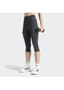 Trainingstights adidas Performance "OPTIME WORKOUT CONTOUR CAPRI-LEGGINGS", Damen, Gr. XXL, N-Gr, schwarz, normal, gr., Obermaterial: 73% Polyamid, 27% Elasthan, Hosen Trainingstights