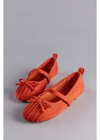 Ballerina ANISTON SHOES, Damen, Gr. 40, orange (orange, rot), Textil, Veloursleder, Schuhe Ballerina, Riemchenballerina, Schlupfschuh, Loafer, Slipper, Topseller