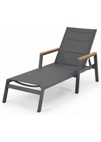 Gartenlounge-Sessel AMBIENTE HAUS "Premium Alumiium Gartenliege", grau, B:73cm H:50cm T:103cm, Sessel, Gartenlounge-Sessel