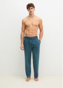 Marc O'Polo Pyjamahose MARC O'POLO "Mix N Match Cotton", Herren, Gr. L (54), N-Gr, orion blau, Single Jersey, Obermaterial: 100% Baumwolle, bequem lang, Hosen Pyjamahose, mit seitlichen Taschen, Gummizug und Bindekordel