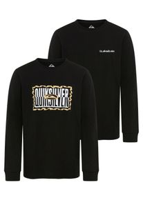 Langarmshirt Quiksilver "DESERT WAV TWIST TIDE LS PAK Y", Jungen, Gr. 16, schwarz (assorted), Jersey, Obermaterial: 100% Baumwolle, Rundhals, Shirts Langarmshirt, f&uuml;r vielseitige Aktivit&auml;ten, Rundhalsausschnitt, sportlicher Stil