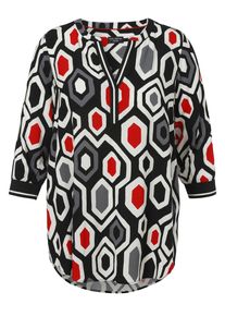 Tunika Via Appia Due "Via Appia Due Tunika", Damen, Gr. 52, schwarz multicolor, Obermaterial: 100% Viskose CV., regular fit, V-Ausschnitt, Tuniken Tunika, mit Allover-Print, gro&szlig;e Gr&ouml;&szlig;en
