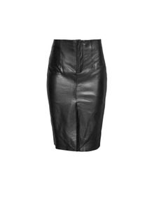 A-Linien-Rock Bugatti "Bugatti Lederrock", Damen, Gr. 48, schwarz, Obermaterial: 100% Lammleder LEL., regular fit, R&ouml;cke A-Linien-Rock, figurbetont