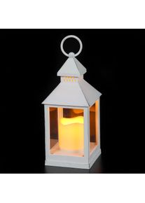 LED Au&szlig;en-Tischleuchte AMBIENTE HAUS "Laterne antikweiss 24cm inkl LED Ke", wei&szlig;, B:11cm H:24cm L:11cm, Leuchten, LED Au&szlig;en-Tischleuchte
