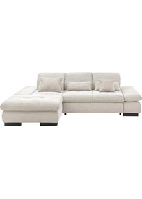 Ecksofa "SO4100 V", wei&szlig;, B:284cm H:80cm T:190cm, 100% Polyester, SET ONE BY Musterring, Sofas, Ecksofa, mit verstellbaren Kopfteilen, wahlweise mit Funktionen, Cord-Bezug