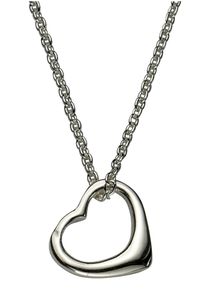 Kette mit Anh&auml;nger Firetti "Schmuck Geschenk Silber 925 Halsschmuck Halskette Ankerkette Herz", silber (silberfarben), Halsketten, Damen, Silber 925 (Sterlingsilber), L: 40,5, Kette mit Anh&auml;nger