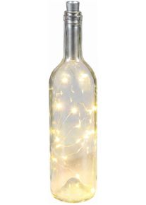 LED Au&szlig;en-Tischleuchte AMBIENTE HAUS "Glasflasche mit LED-Licht 31cm", warmwei&szlig;, B:7cm H:31cm L:7cm, Leuchten, LED Au&szlig;en-Tischleuchte
