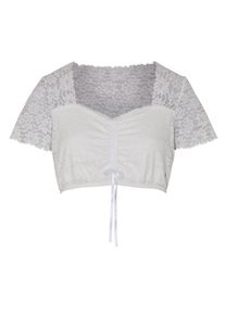 Spieth & Wensky Shirtbluse SPIETH & WENSKY "Bahamas", Damen, Gr. 44, offwei&szlig;, Obermaterial: 90% Polyamid PA. 10% Elasthan EL., festlich, slim fit, Blusen Shirtbluse, mit floralem Muster
