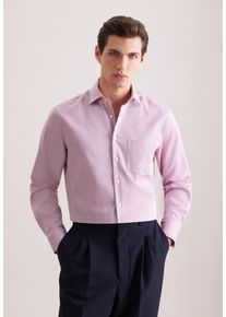 Businesshemd Seidensticker "Schwarze Rose", Herren, Gr. 3XL (48), normale &Auml;rmell&auml;ngen, berry, 100% Baumwolle, Strukturmuster, regular fit, 2-Knopf-Manschette, Hemden Businesshemd, Regular 1/1 Kentkragen Struktur