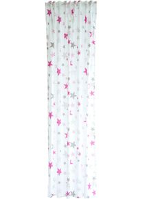 Vorhang HOMING "Stars" Gr. 1, rosa (wei&szlig;, rosa), B:140cm H:245cm, Baumwolle, Gardinen, Vorhang, blickdicht, Kinderzimmer, Sterne, Babyzimmer