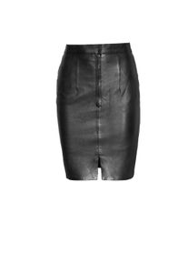 A-Linien-Rock Bugatti "Bugatti Lederrock", Damen, Gr. 46, schwarz, Obermaterial: 100% Lammleder LEL., regular fit, R&ouml;cke A-Linien-Rock, aus hochwertigem Echtleder