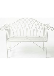 Gartenbank AMBIENTE HAUS "Whitby Gartenbank in Antikwei&szlig;", wei&szlig; (beige wei&szlig;), B:128cm H:93cm T:44cm, Eisen, Sitzb&auml;nke, Gartenbank