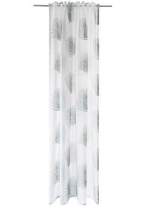 Gardine HOMING "Garvin" Gr. 1, blau (petrol), B:140cm H:245cm, Polyester, Gardinen, Gardine, transparent, floral, Blumen, Wohnzimmer, Schlafzimmer