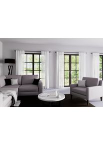 Gardine HOMING "Oskar" Gr. 1, wei&szlig;, B:140cm H:245cm, Polyester, Gardinen, Gardine, Fertigschal