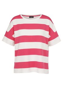 T-Shirt Via Appia Due "Sweatshirt", Damen, Gr. 54, flamingo, ecru, Obermaterial: 48% Viskose CV. 47% Polyester PES. 5% Elasthan EL., relaxed fit, Rundhals, Shirts T-Shirt, Gro&szlig;e Gr&ouml;&szlig;en