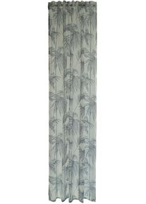 Gardine HOMING "Paris" Gr. 1, silber (silberfarben), B:140cm H:245cm, Polyester, Gardinen, Gardine, floral, Blumen, transparent, Wohnzimmer, Schlafzimmer