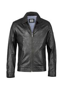 Lederjacke Bugatti "BUROMEO", Herren, Gr. 60, schwarz, Obermaterial: 100% Lammleder LEL., regular fit, Jacken Lederjacke, mit Druckkn&ouml;pfen und Hemdkragen
