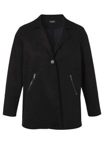 Kurzmantel Via Appia Due "Via Appia Due Jacke", Damen, Gr. 44, schwarz, Obermaterial: 95% Polyester PES. 5% Elasthan EL., regular fit, V-Ausschnitt, M&auml;ntel Kurzmantel, in Gro&szlig;e Gr&ouml;&szlig;en