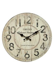 Wanduhr AMBIENTE HAUS "Wanduhr - Corydon - 28 cm", natur, B:28cm H:28cm T:5cm, Wanduhren, Wanduhr