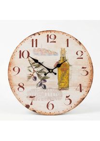 Wanduhr AMBIENTE HAUS "Wanduhr - Istria - 28 cm", natur, B:28cm H:28cm T:5cm, Wanduhren, Wanduhr
