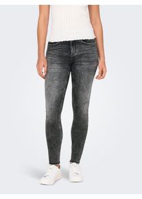Skinny-fit-Jeans Only "ONLBLUSH MID SK ANKLE RW DNM DOT227 NOOS", Damen, Gr. XL (42), L&auml;nge 32, blau (dunkelgrau denim), Denim/Jeans, Obermaterial: 92% Baumwolle, 6% Elastomultiester, 2% Elasthan, unifarben, skinny fit, Jeans Skinny-fit-Jeans