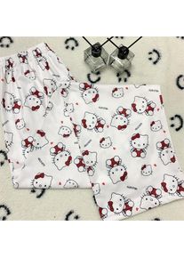Pajama Pants Hello Kitty New Cartoon Women's Spring Autumn Loose Ins Home Trousers Casual Can Be Worn Outside Walking Pants Cute