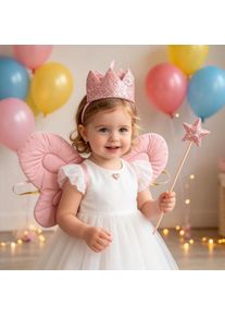 3PC Angel Wing Headband Set, Kids Birthday & Children's Day Party Supplies, Baby Photo Shoot Accessories for Baby Boys and Girls
