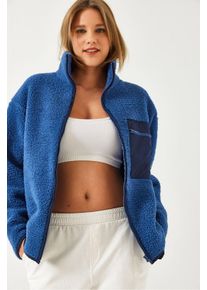 Pluche Ritskraag Faux Bont Jacket