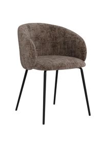 P & B Armlehnstuhl, Hellbraun, Metall, Textil, Rundrohr, 55x79x55 cm, Esszimmer, St&uuml;hle, Polsterst&uuml;hle