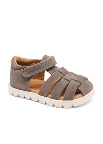Sandale bisgaard "beka s Weite: normal", M&auml;dchen, Gr. 26, grau (stone), Leder, unifarben, Schuhe Sandale, Klettschuh mit Lederinnenausstattung, Gr&ouml;&szlig;enschablone zum Download