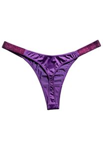 Letter Sexy Panties Women Thongs Rhinestones Diamonds G-string Sports Thong Low Waist Shorts Briefs T-back Fitness S-XL