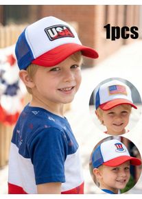 1Pc 3-8Y Boys Independence Day Spliced Baseball Cap Cute Summer Parade Sun Hat