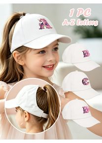 1pc white baby hat Adjustable Youngsters' Baseball Cap with A-Z letter Rainbow Unicorn - Breathable Sun Hat for Boys and Girls