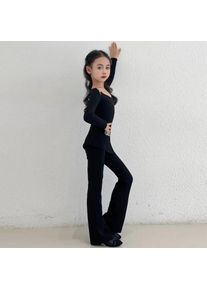 Latin Dance Outfit Set New Arrival Short Sleeve Top & Dance Pants Stylish Dancewear Training Practice Stage Performance Costume