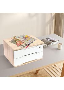 2Tiers Desktop Storage Box,Office Supplies Drawer Organization with Lockable Drawer for Office Supplies,School Supplies