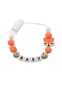 Cartoon Personalized Name Handmade Pacifier Clips Holder Silicone Pacifier Chains Koala Fox Baby Teether Teething Toy
