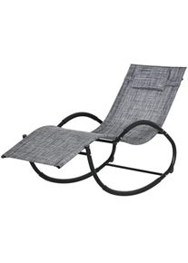 4goodz Schommelstoel tuin ligstoel met hoofdsteun 155x61x88 cm -