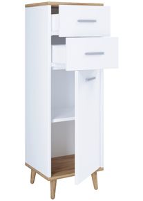 Midischrank Landos ca. 32x97 cm Wei&szlig;/Eichefarben