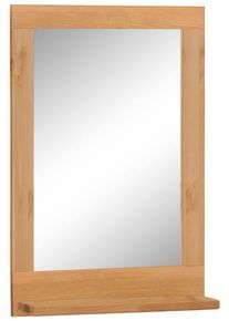 Badspiegel Home Affaire "JOSIE", braun (gelaugt natur), B:40cm H:60cm T:11,6cm, Massivholz, Spiegel, Badspiegel, aus Massivholz, 40x60 cm, aus Massivholz, mit Ablage