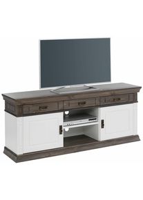 TV-Board OTTO HOME "Vinales, Sideboard, Lowbord, Kommode", wei&szlig; (wei&szlig;, wengefarben), B:158cm H:65cm T:39cm, Massivholz, Sideboards, TV-Board, Breite 158 cm, mit 3 Schubladen, FSC
